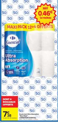 Essuie-tout Ultra Absorption Maxi Pack