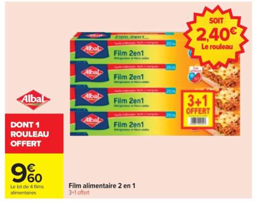 Film alimentaire 2 en 1
