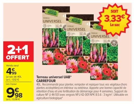 Terreau universel UAB CARREFOUR
