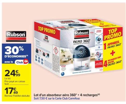 Lot d'un absorbeur aéro 360° + 4 recharges