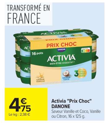 ACTIVIA "Prix Choc" DANONE