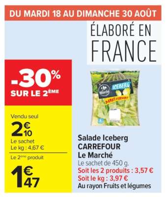 Salade iceberg CARREFOUR Le Marché