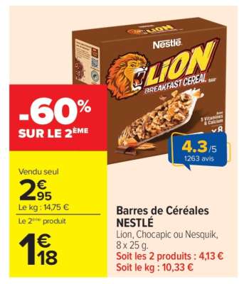 BARRES DE CÉRÉALES NESTLE