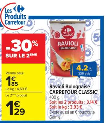 Ravioli Bolognaise CARREFOUR CLASSIC'