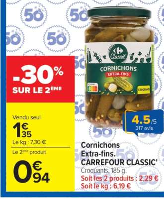 Cornichons Extra-Fins Carrefour Classic