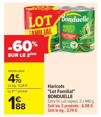 Haricots "Lot Familial" BONDUELLE