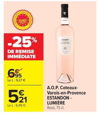 A.O.P. Coteaux-Varois-en-Provence ESTANDON - LUMIÈRE
