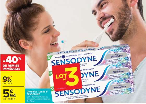 Dentifrice "Lot de 3" SENSODYNE