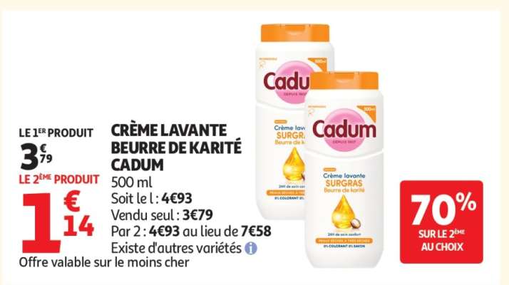 CRÈME LAVANTE BEURRE DE KARITÉ CADUM