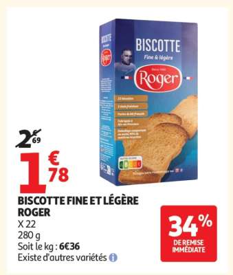 BISCOTTE FINE ET LÉGÈRE ROGER
