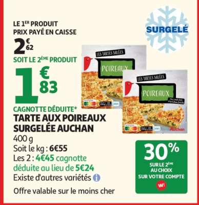 Tarte Aux Poireaux Surgelée Auchan