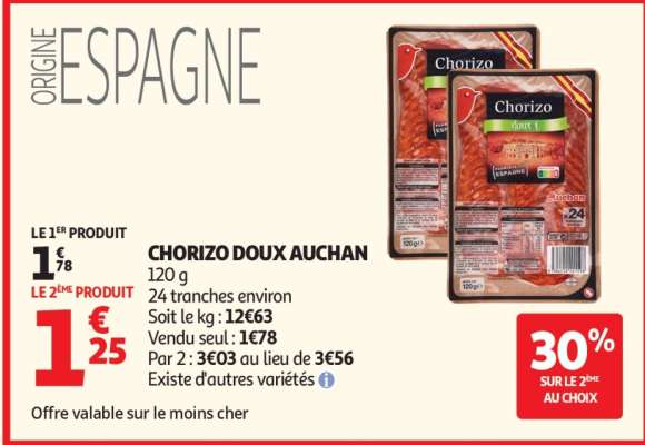 Chorizo Doux Auchan