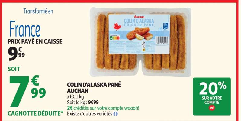 COLIN D'ALASKA PANÉ AUCHAN