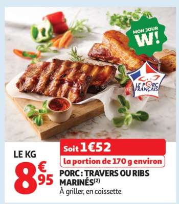 Porc : Travers Ou Ribs Marinés
