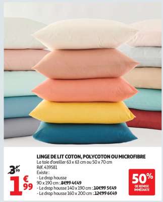 LINGE DE LIT COTON, POLYCOTON OU MICROFIBRE