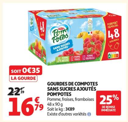 GOURDES DE COMPOTES SANS SUCRES AJOUTÉS POM'POTES