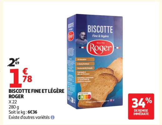 BISCOTTE FINE ET LÉGÈRE ROGER