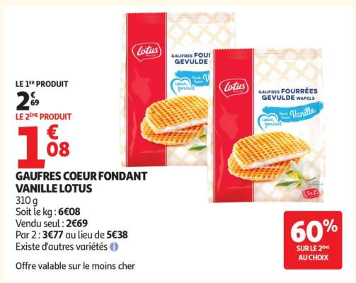 GAUFRES COEUR FONDANT VANILLE LOTUS