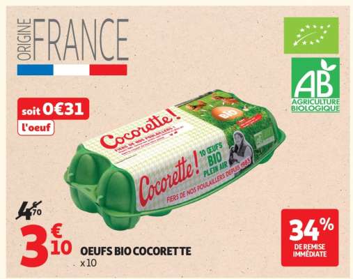 OEUFS BIO COCORETTE x10