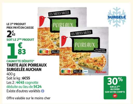 Tarte Aux Poireaux Surgelée Auchan