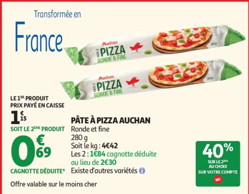Pâte À Pizza Auchan