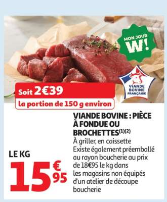 Viande Bovine : Pièce À Fondue Ou Brochettes