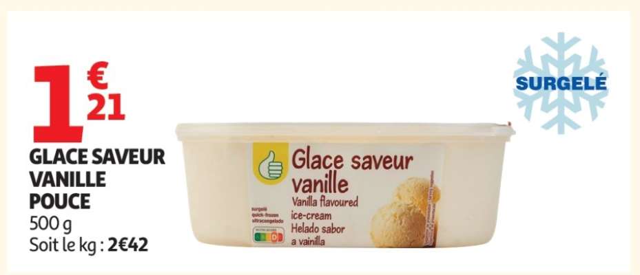 Glace Saveur Vanille Pouce