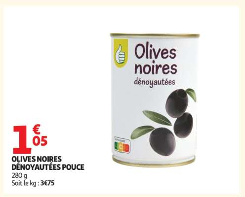 OLIVES NOIRES DÉNOYAUTÉES POUCE