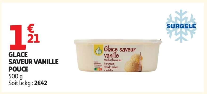 Glace Saveur Vanille Pouce