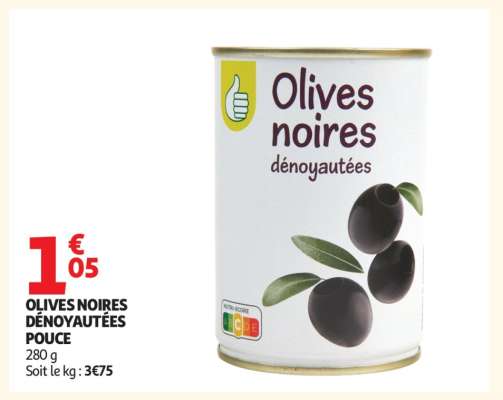 OLIVES NOIRES DÉNOYAUTÉES POUCE