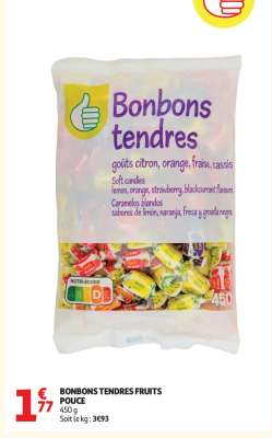 BONBONS TENDRES FRUITS POUCE