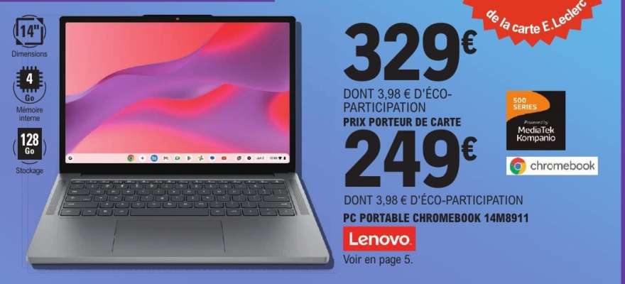 Lenovo PC Portable Chromebook 14M8911
