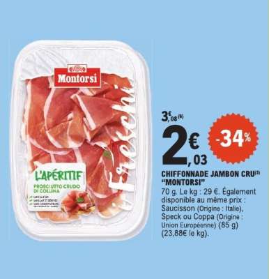 CHIFFONNADE JAMBON CRU “MONTORSI”
