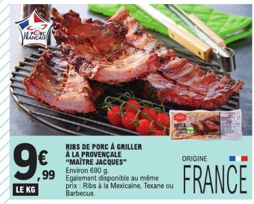 Ribs de porc à griller à la provençale 'Maître Jacques'