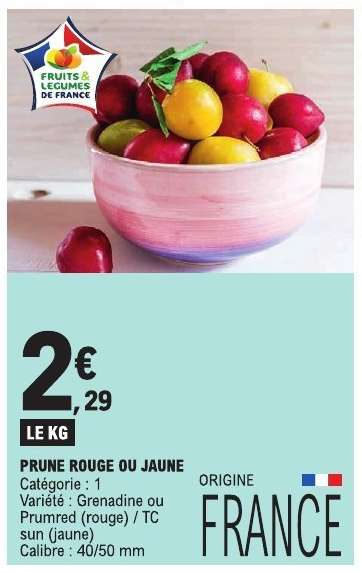 PRUNE ROUGE OU JAUNE