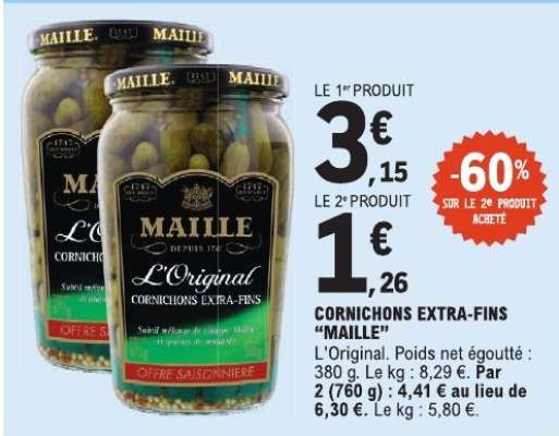 CORNICHONS EXTRA-FINS 'MAILLE'