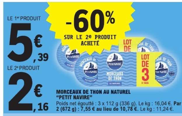 Morceaux de thon au naturel 'Petit Navire'