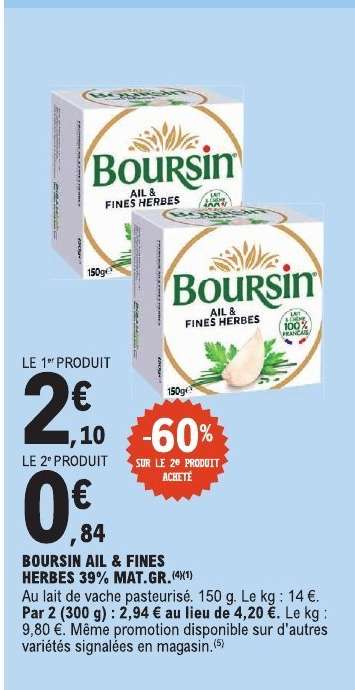 Boursin Ail & Fines Herbes 39% Mat.Gr.