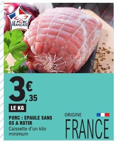 Porc : Epaule sans os à rotir