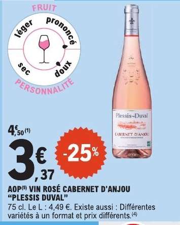 AOP VIN ROSÉ CABERNET D'ANJOU 'PLESSIS DUVAL'