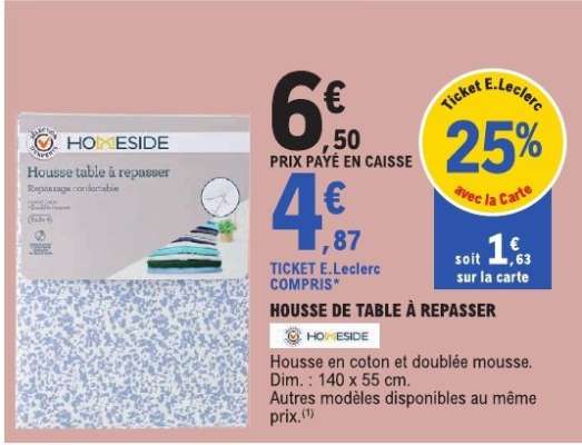 Housse de table à repasser