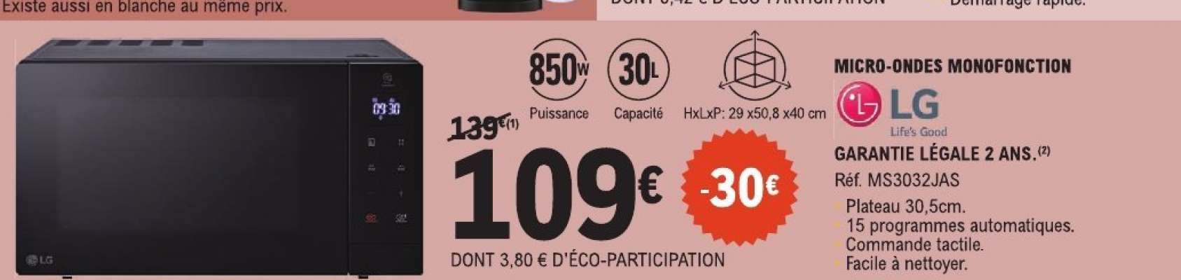 Micro-ondes Monofonction LG
