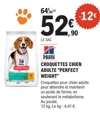 CROQUETTES CHIEN ADULTE "PERFECT WEIGHT"