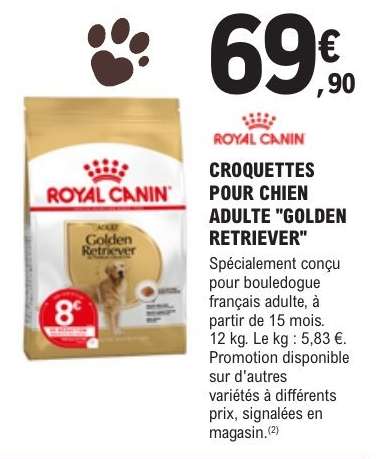 CROQUETTES POUR CHIEN ADULTE "GOLDEN RETRIEVER"