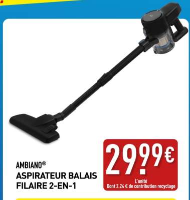 AMBIANO® ASPIRATEUR BALAIS FILAIRE 2-EN-1