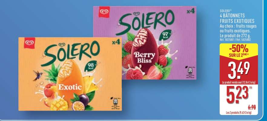 SOLERO BÂTONNETS FRUITS EXOTIQUES