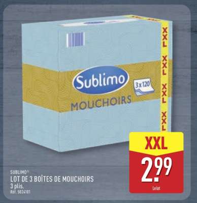 Sublimo Lot de 3 Boîtes de Mouchoirs