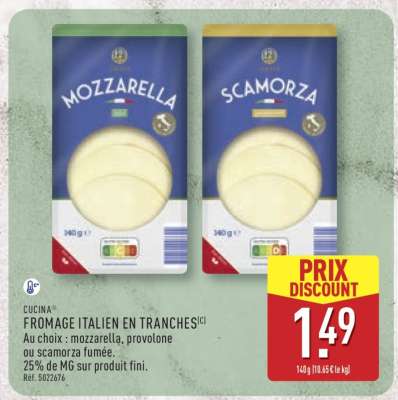 CUCINA FROMAGE ITALIEN EN TRANCHES