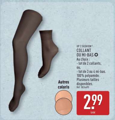 UP 2 FASHION® COLLANT OU MI-BAS
