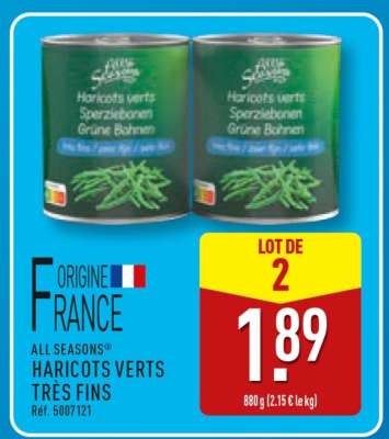 ALL SEASONS® HARICOTS VERTS TRÈS FINS